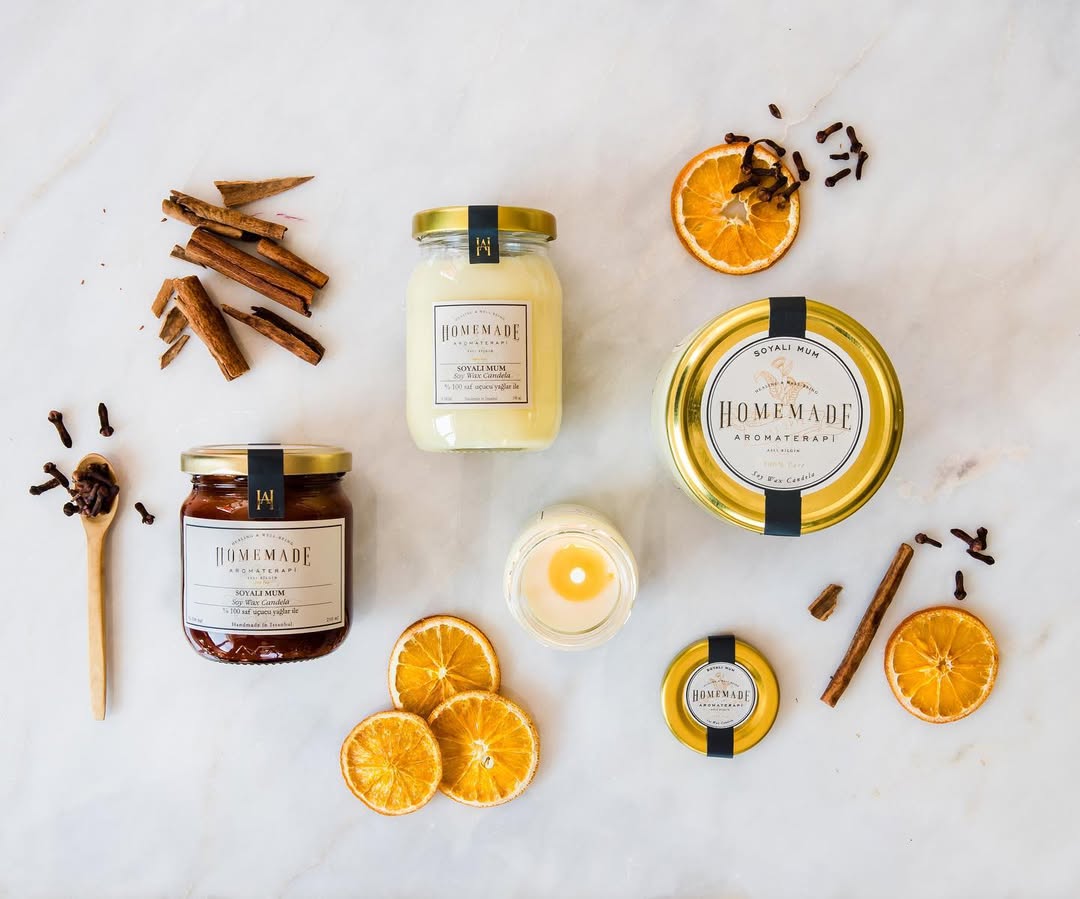 Cinnamon, Orange & Clove Soy Candle (Amber Jar)